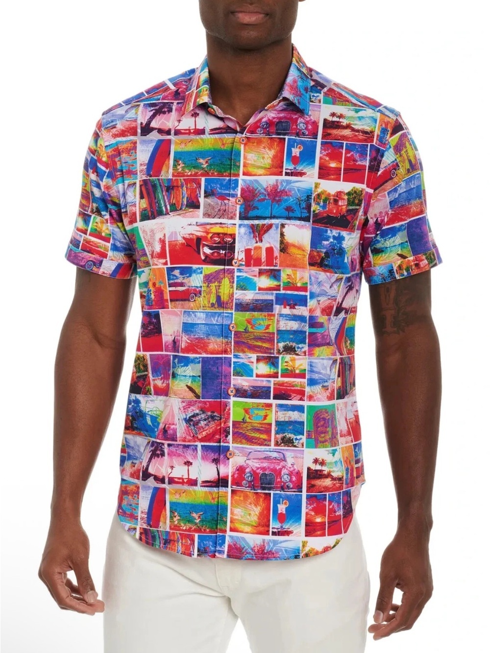 Robert Graham Men's The Getaway Shirt Classic Fit Multi-Color Size Large